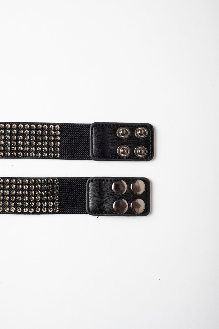 Cintura sottile elastica con strass