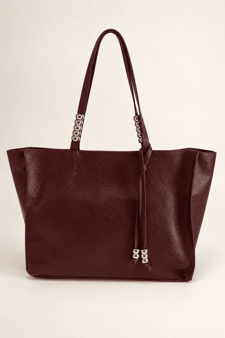 Borsa a spalla in similpelle bordeaux
