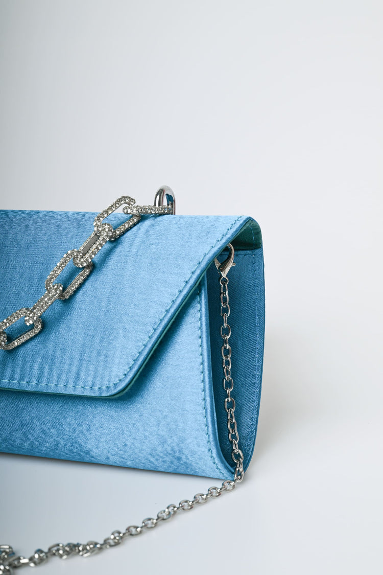 Pochette in raso con manico gioiello