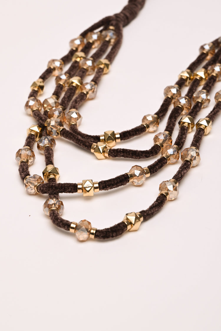Collana multifili con cristalli
