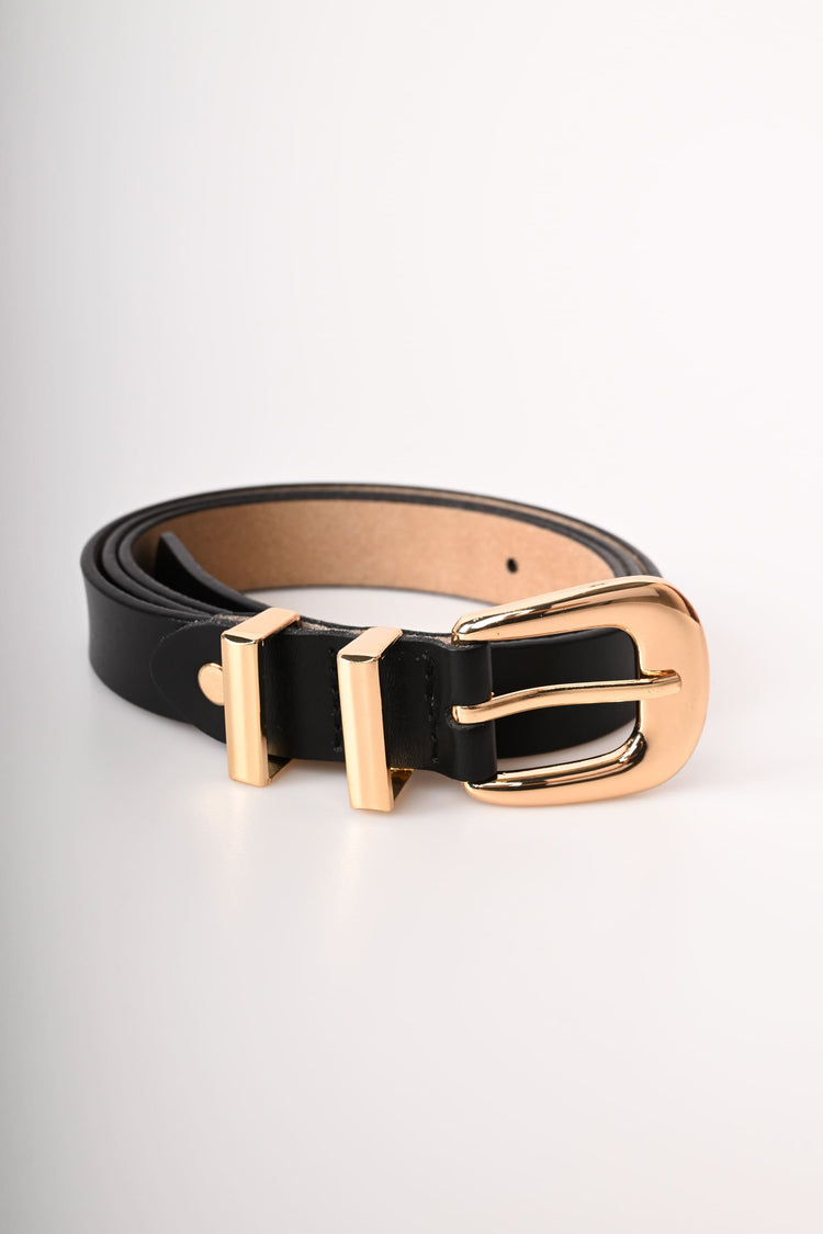 Cintura classica in pelle