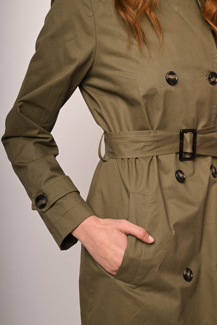 Trench doppiopetto con cintura