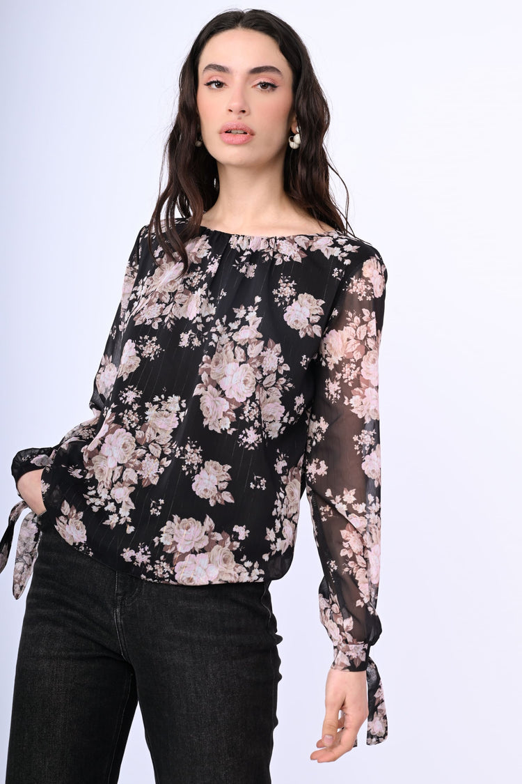 Blusa in georgette a stampa floreale