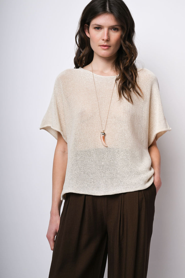 Pull in maglia misto cotone