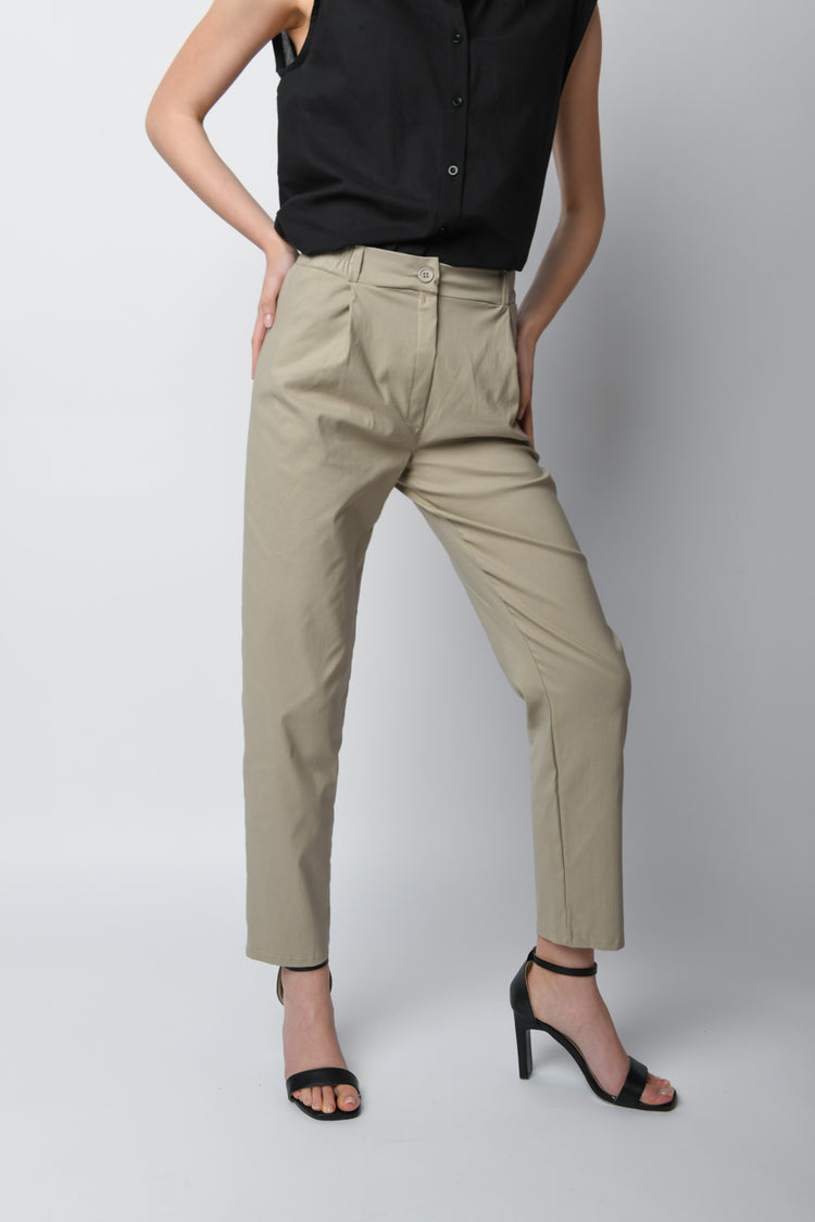 Pantaloni misto viscosa stretch