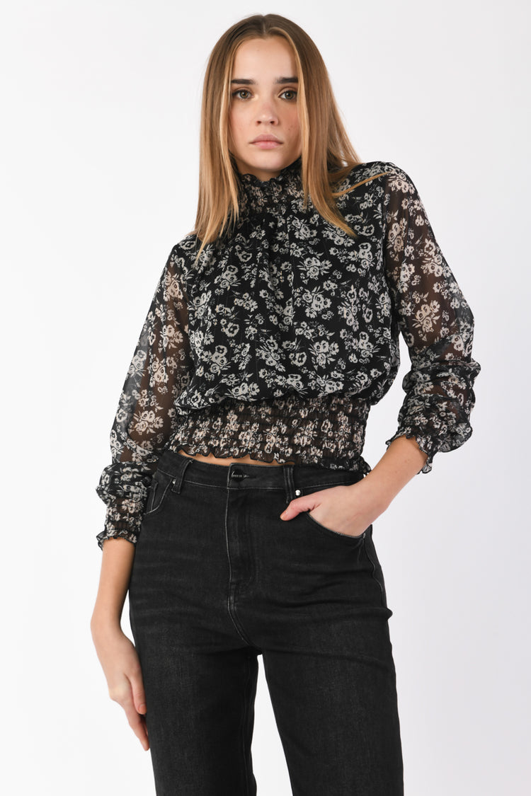 Blusa a stampa floreale