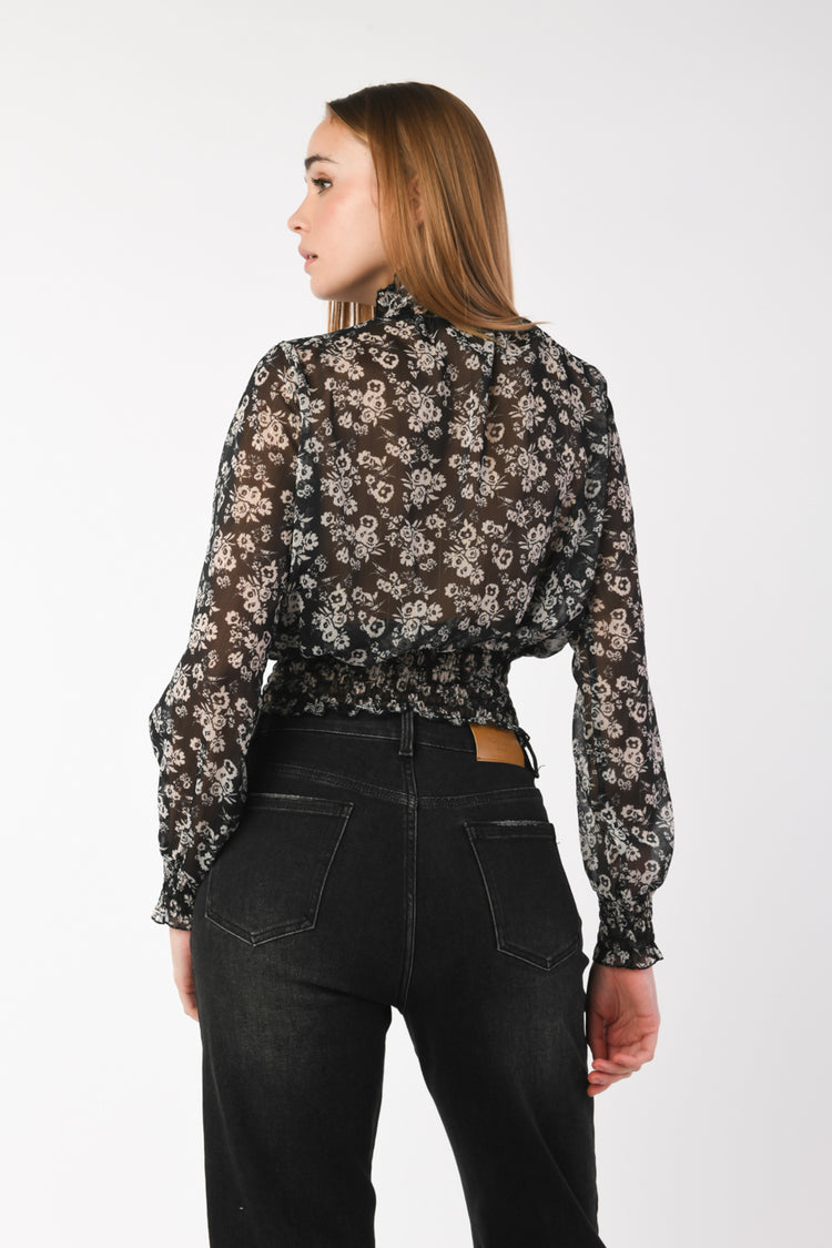 Blusa a stampa floreale