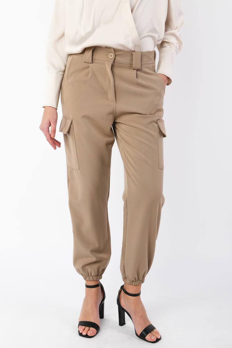 Pantaloni cargo misto viscosa