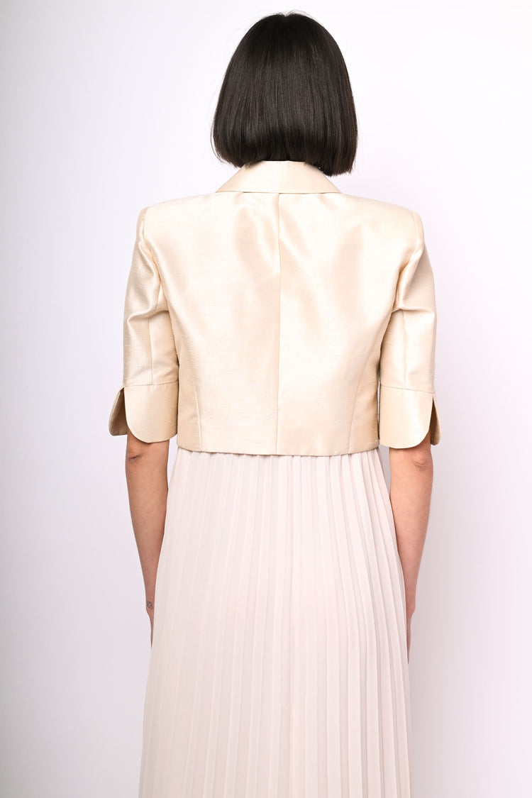 Blazer crop in shantung