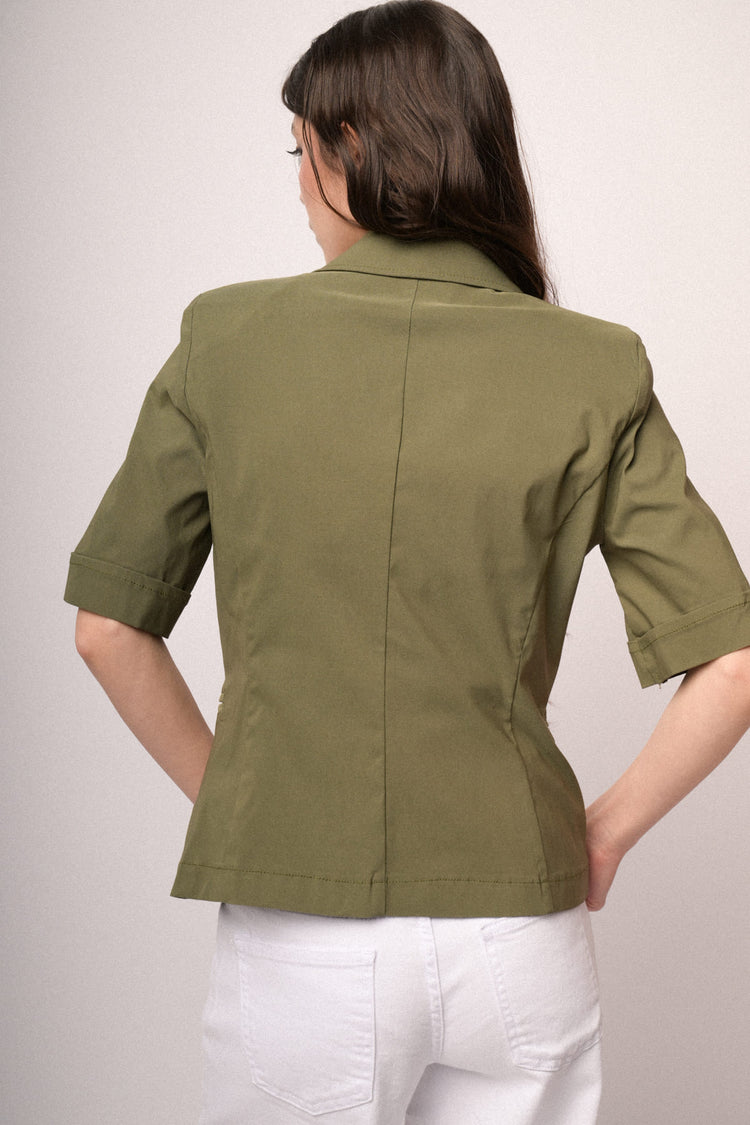 Blazer a maniche corte verde oliva