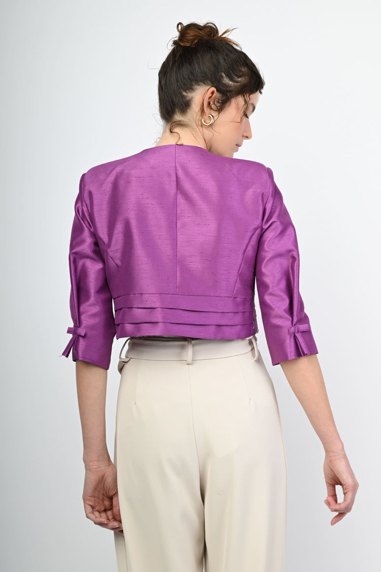 Bolero in shantung con fiocchetti