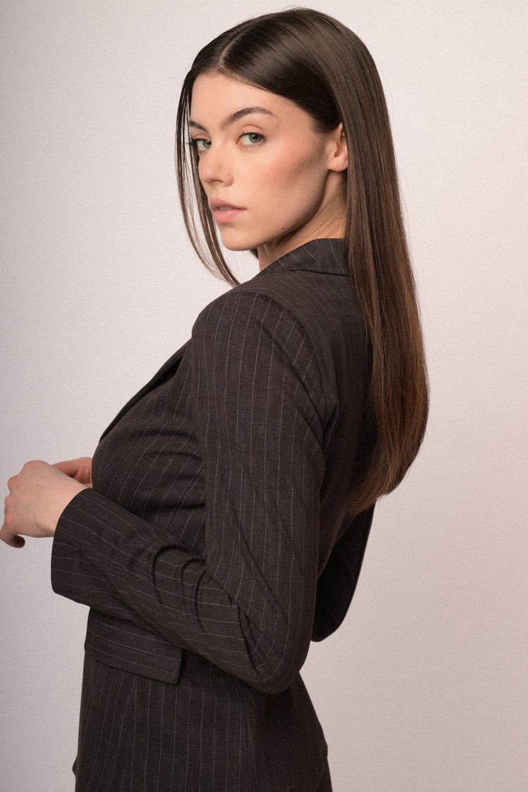 Blazer monopetto gessato