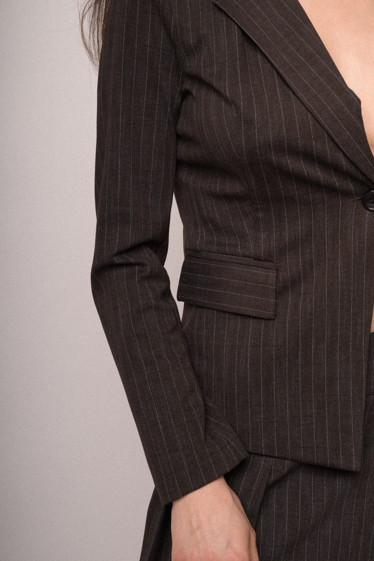 Blazer monopetto gessato