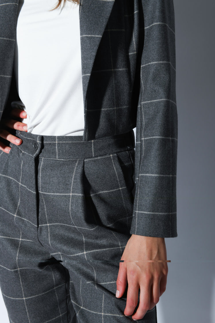 Blazer crop a motivo check