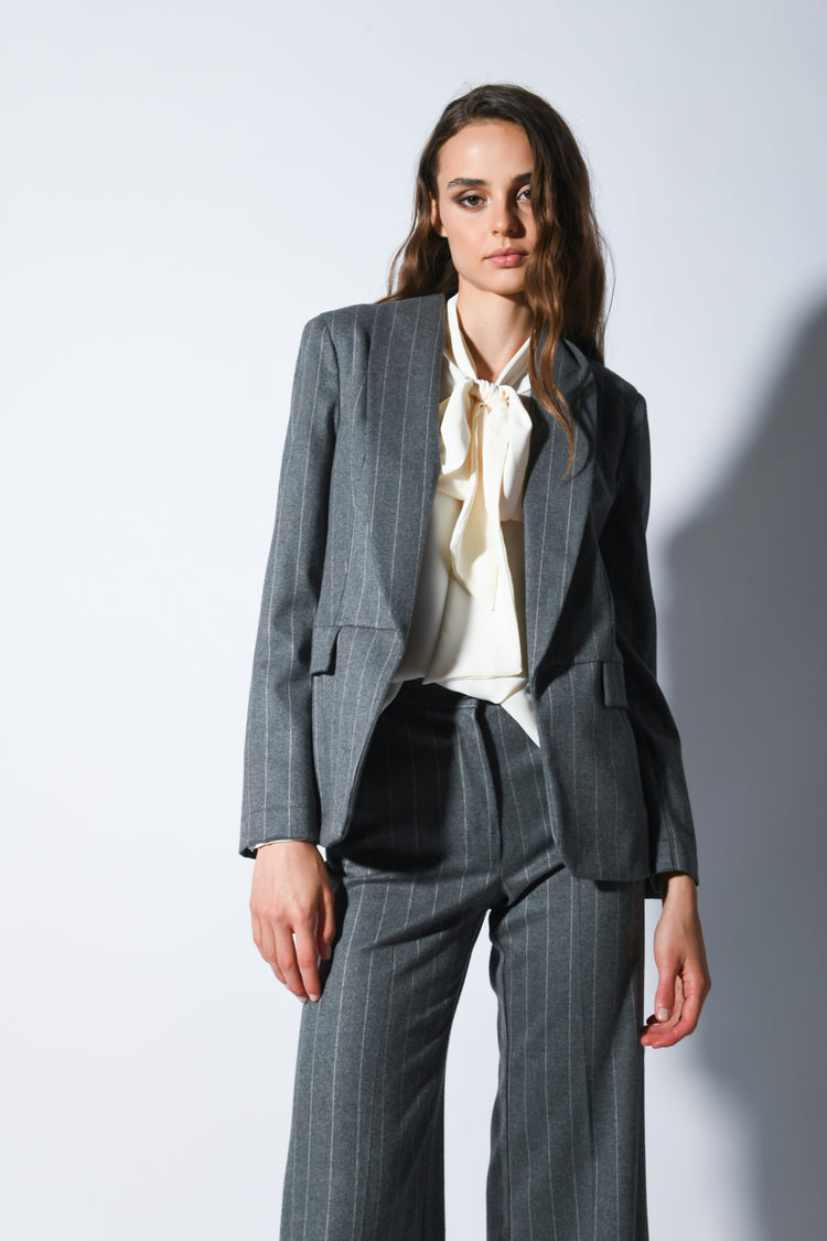 Blazer misto viscosa gessato