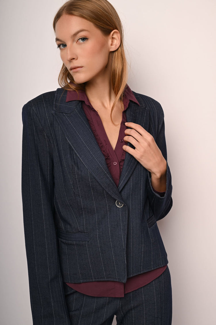 Blazer gessato monopetto