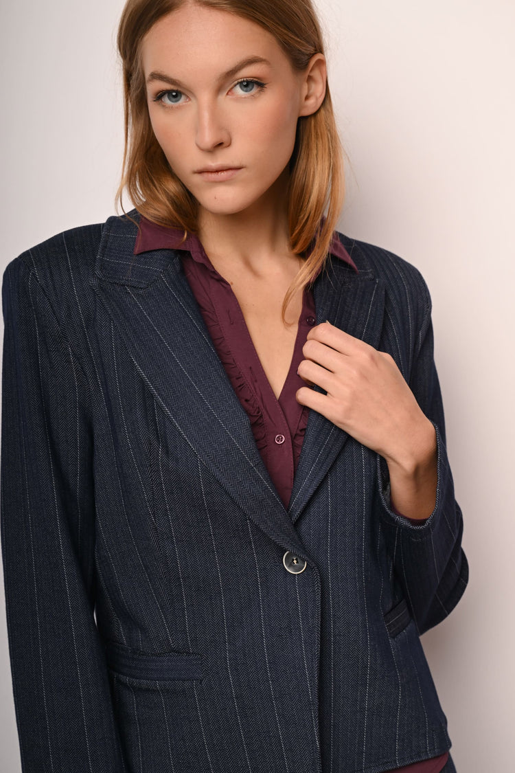 Blazer gessato monopetto