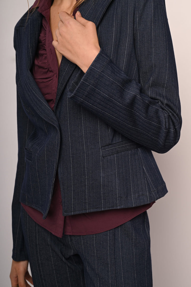 Blazer gessato monopetto