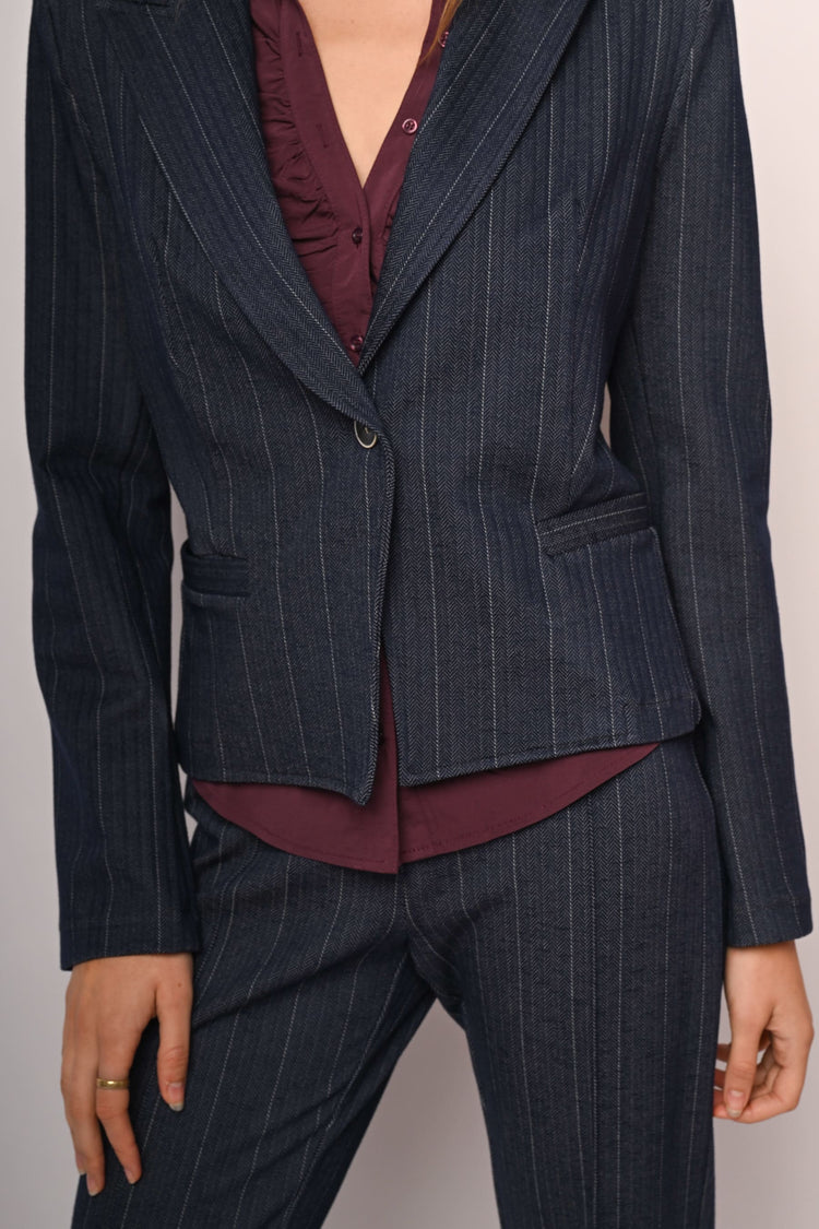 Blazer gessato monopetto