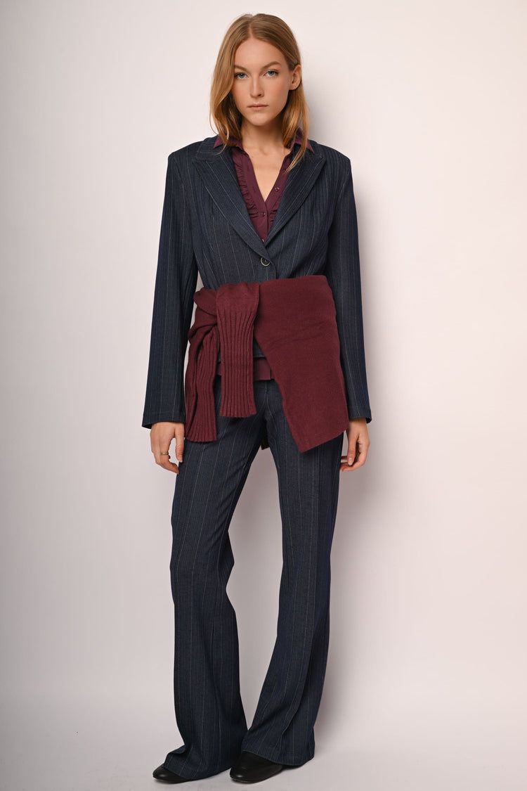 Blazer gessato monopetto
