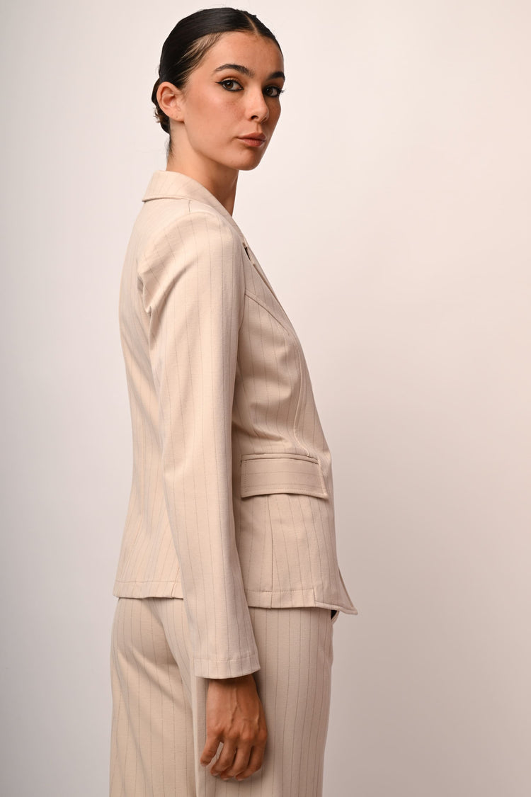 Blazer monopetto gessato glitter