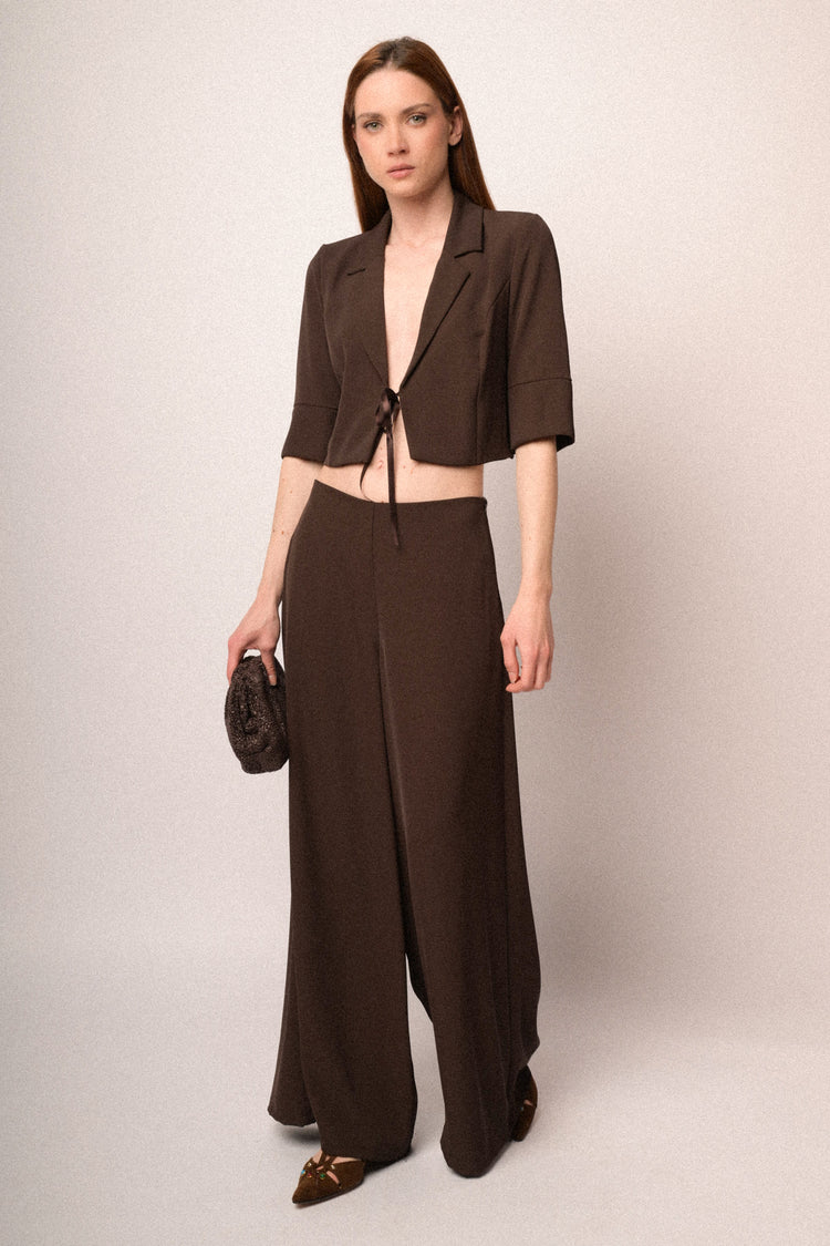Pantaloni a gamba extra-large cioccolato