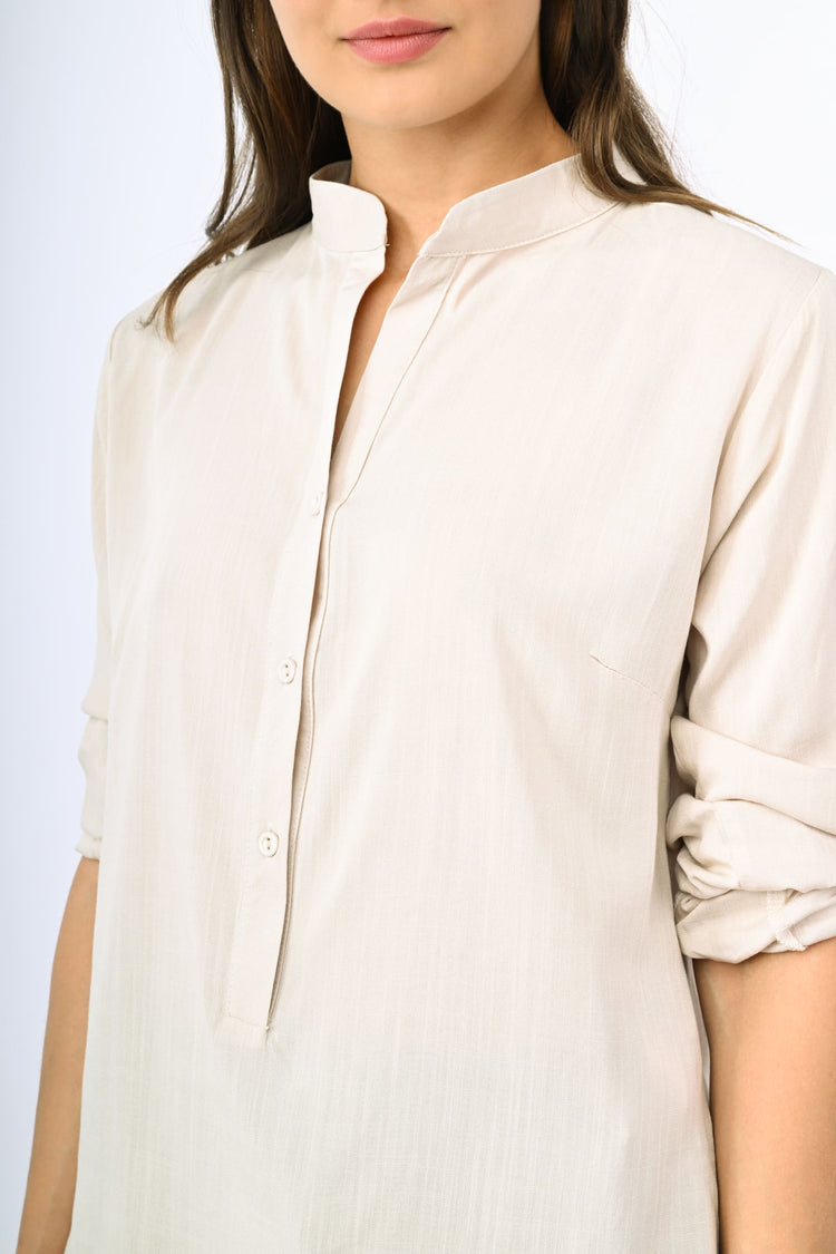 Camicia con collo alla coreana