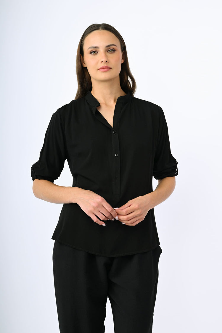 Camicia con collo alla coreana