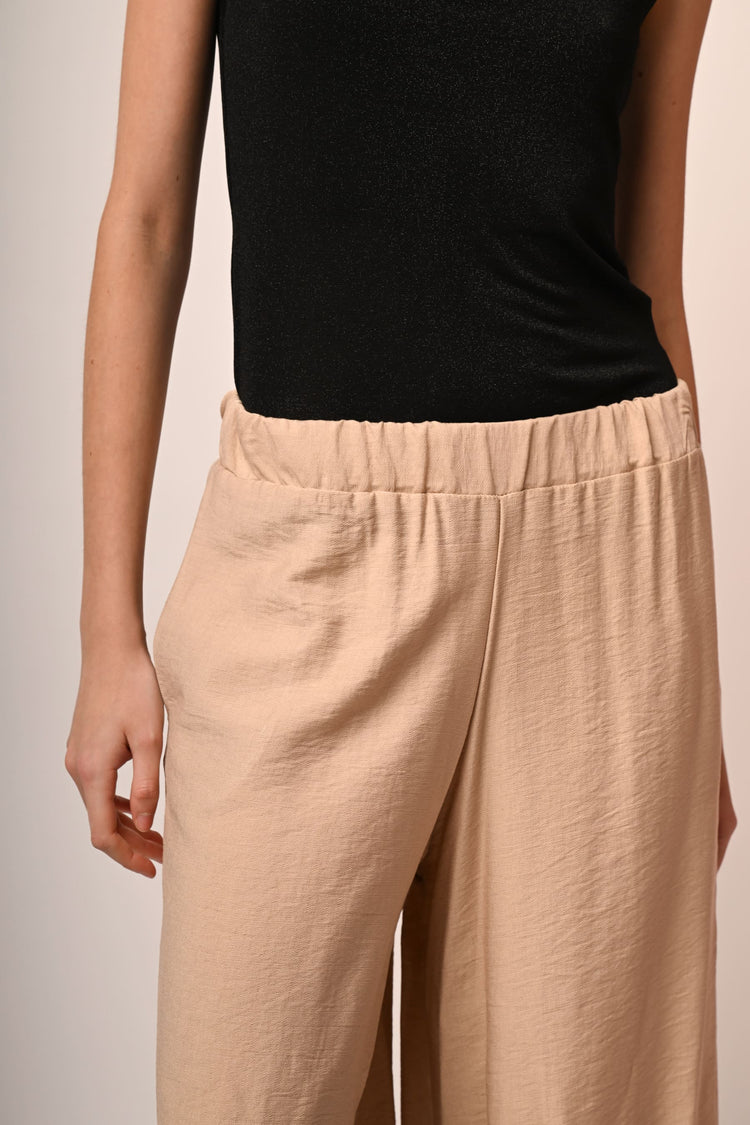Pantaloni crop misto viscosa