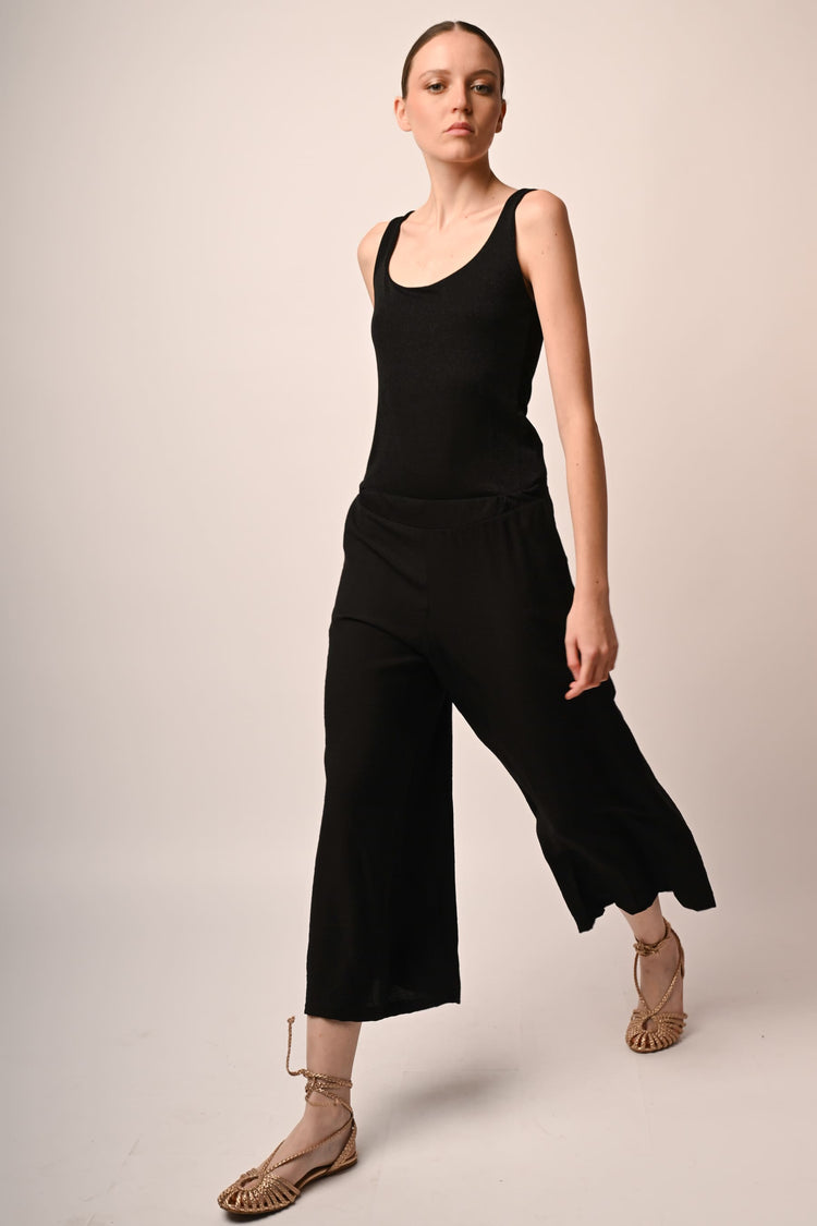 Pantaloni crop misto viscosa