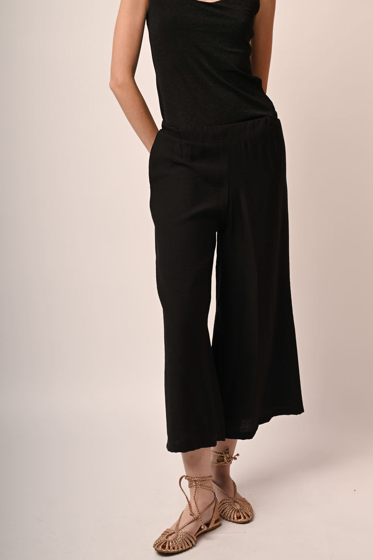 Pantaloni crop misto viscosa