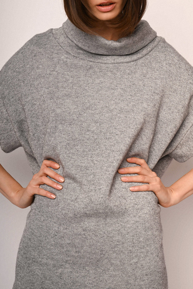 Mini abito a pullover in maglia lurex