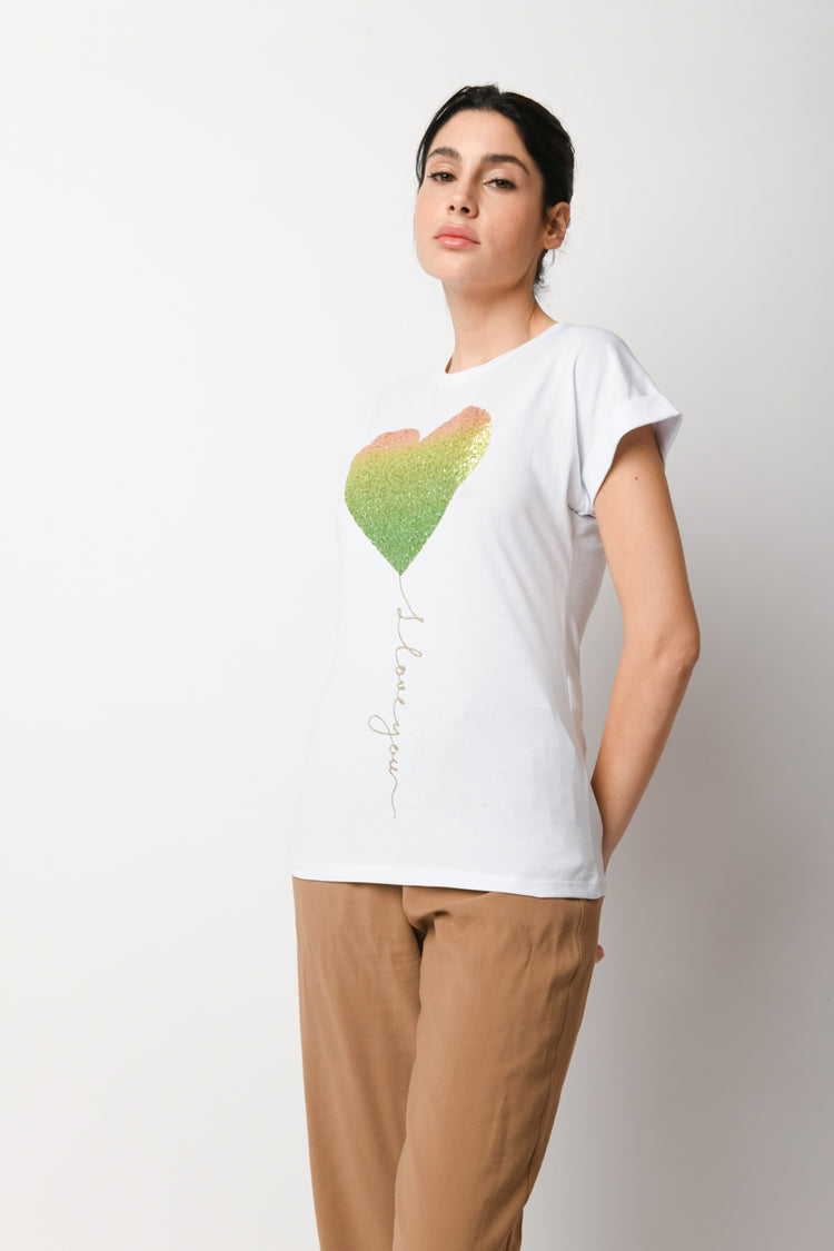 T-shirt I Love You in cotone