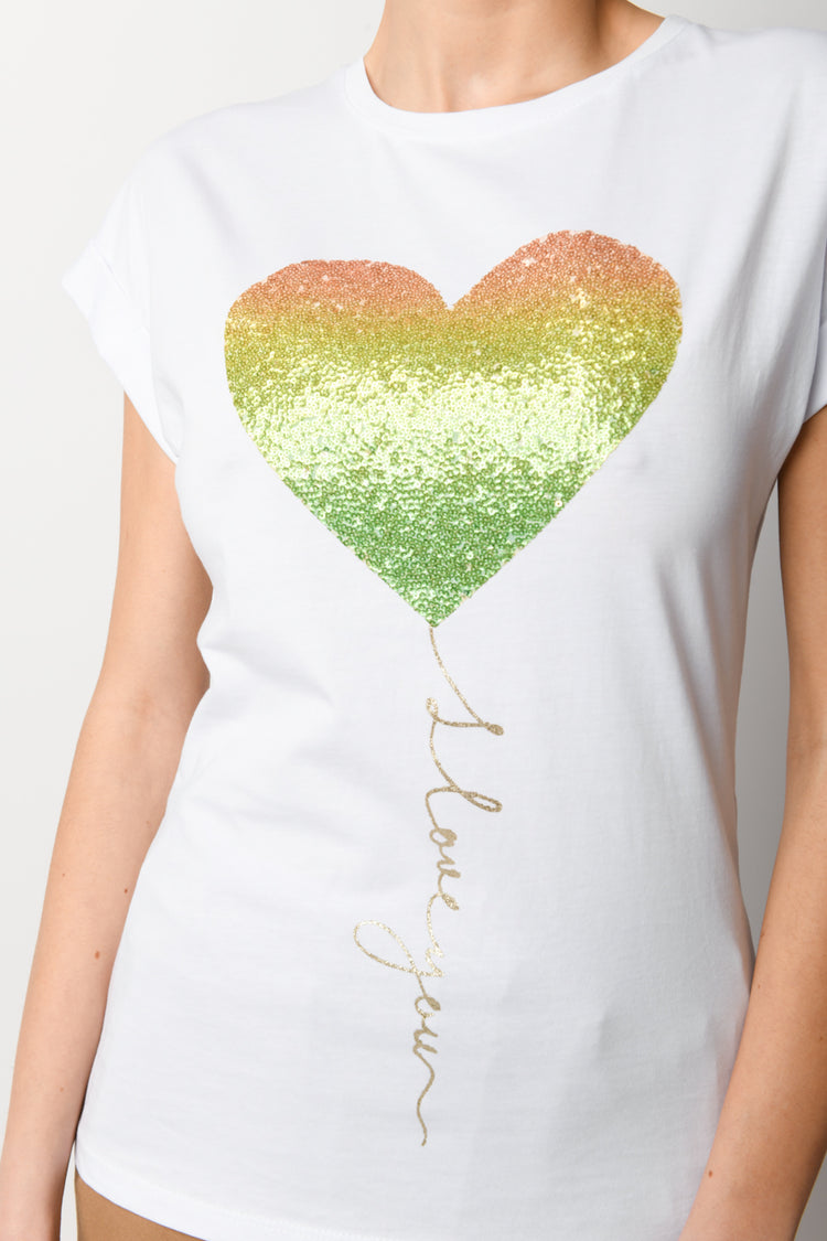 T-shirt I Love You in cotone