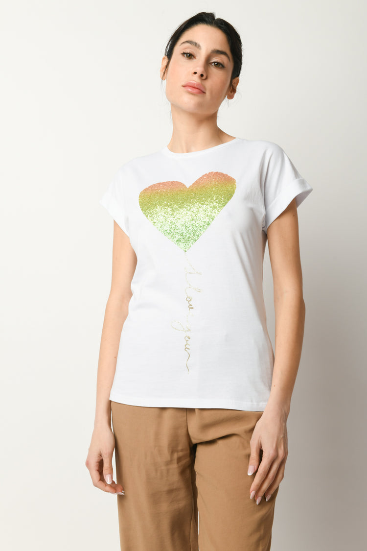 T-shirt I Love You in cotone