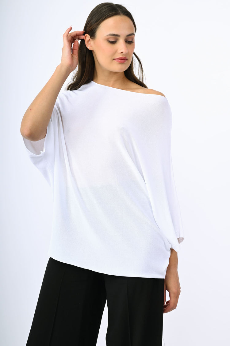 Top in maglia con maniche a pipistrello