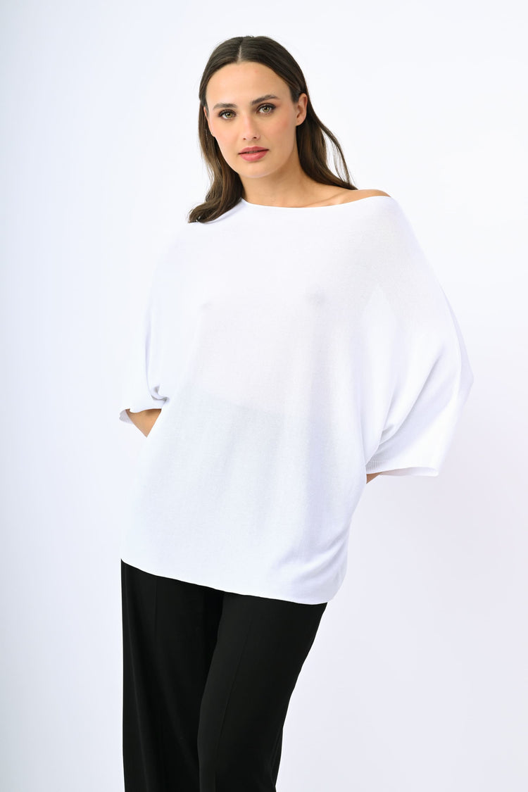 Top in maglia con maniche a pipistrello