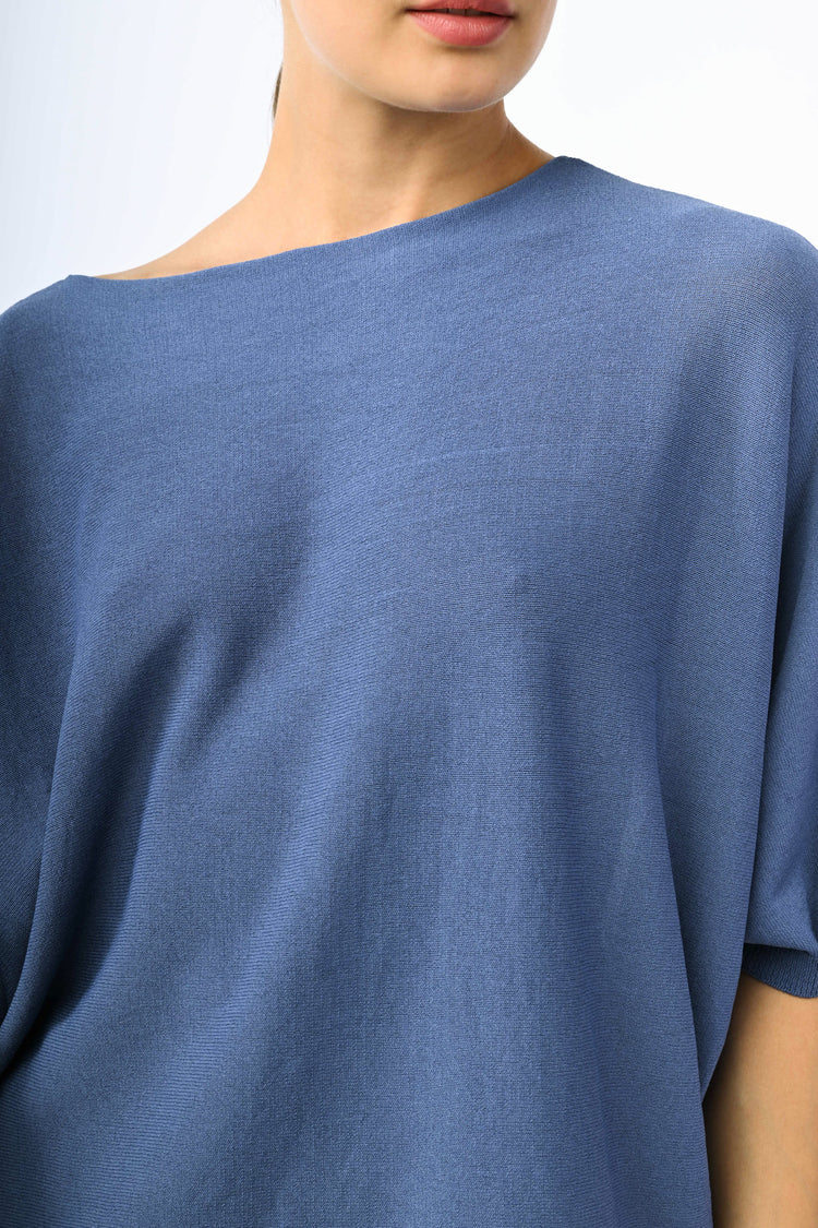 Top in maglia con maniche a pipistrello