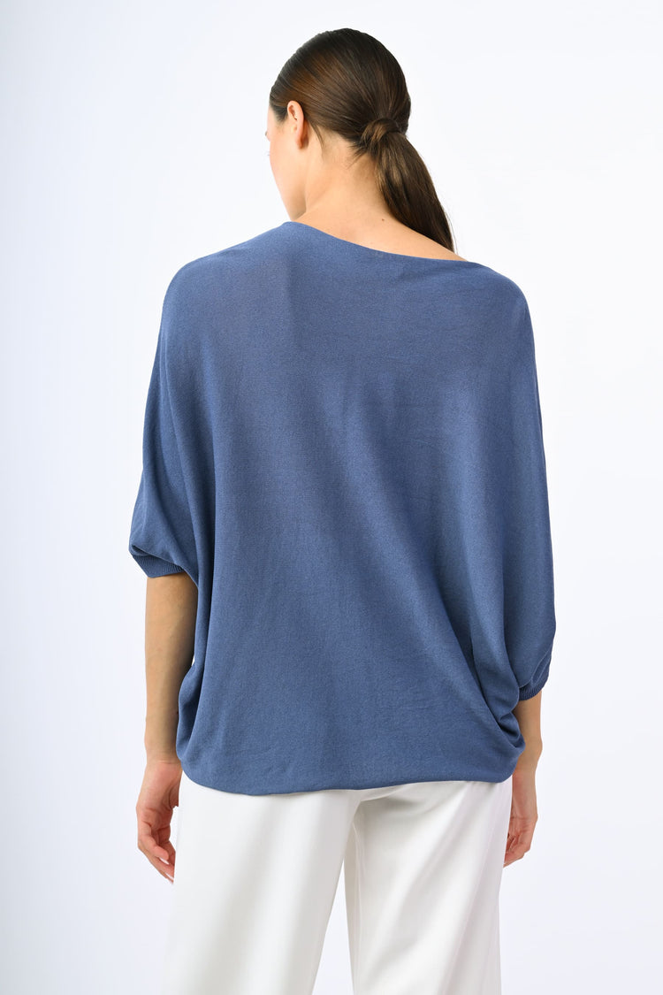 Top in maglia con maniche a pipistrello