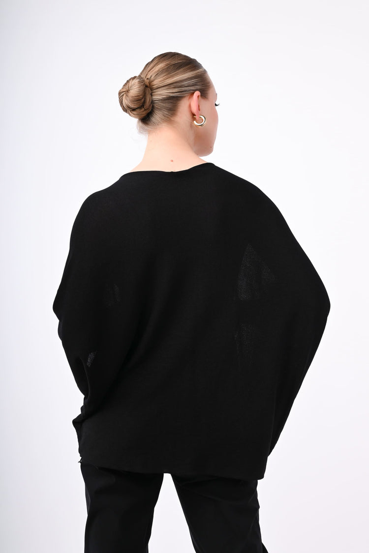 Top in maglia con maniche a pipistrello