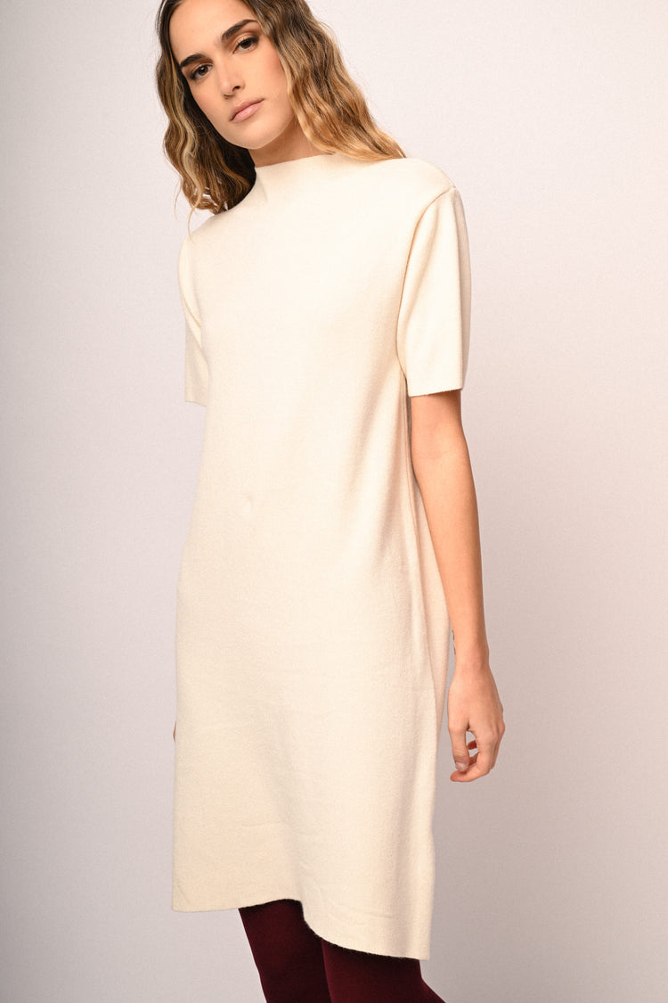 Abito in maglia con collo a lupetto