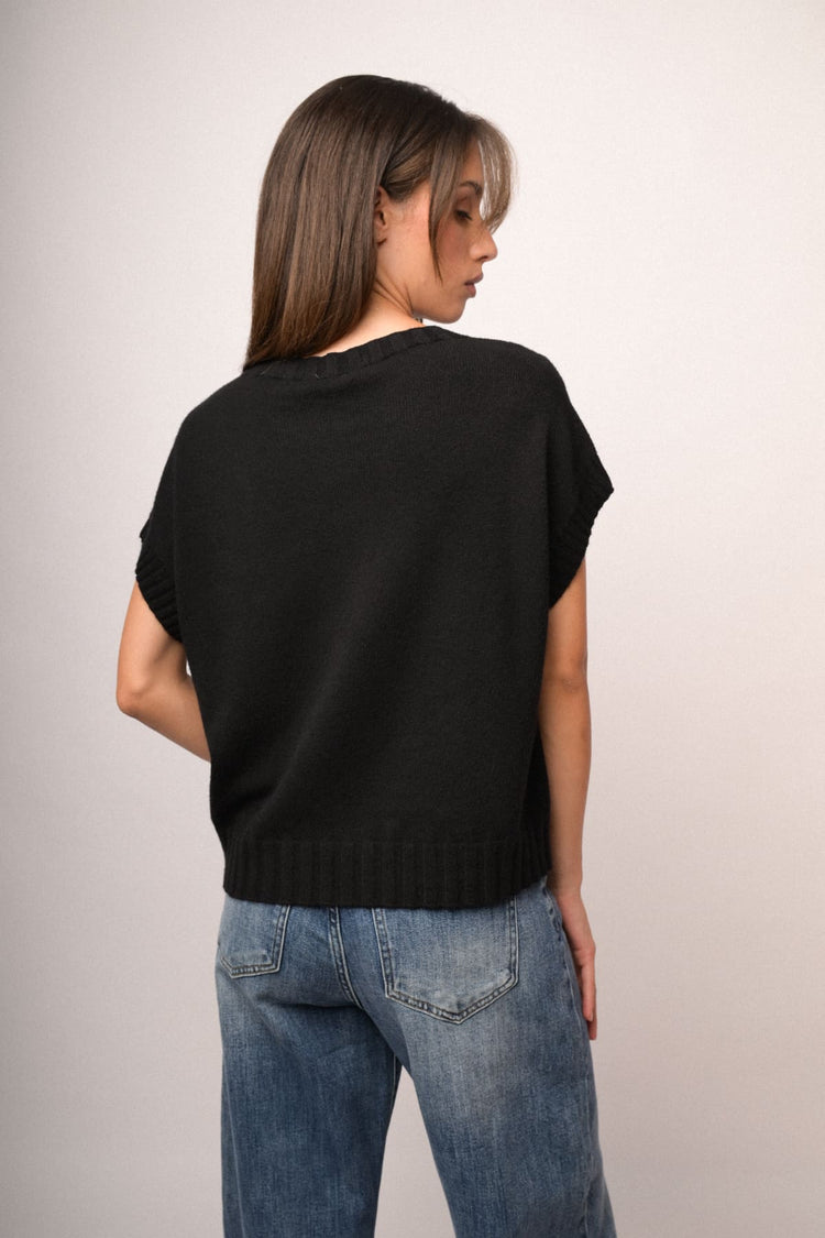 Maglia gilet scollo tondo