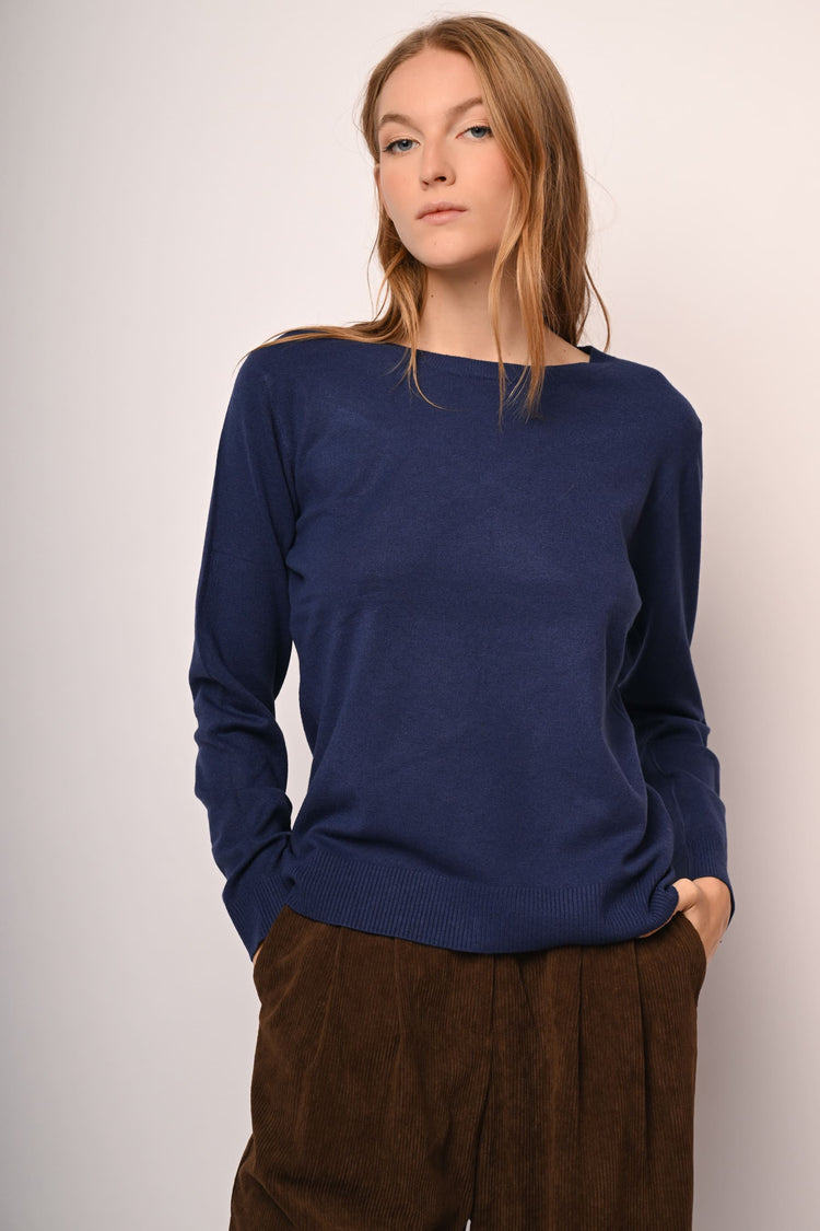 Pull girocollo misto lana
