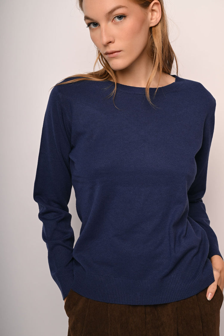 Pull girocollo misto lana