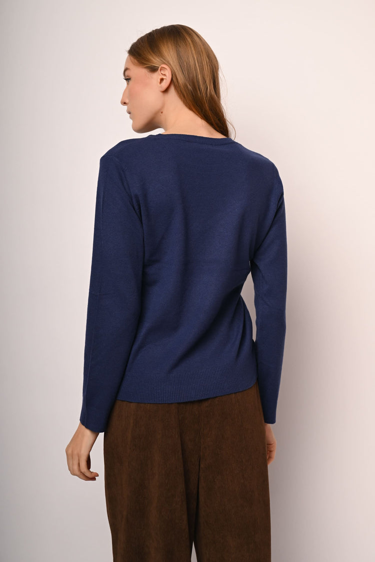 Pull girocollo misto lana