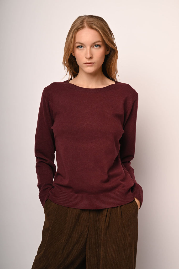 Pull girocollo misto lana