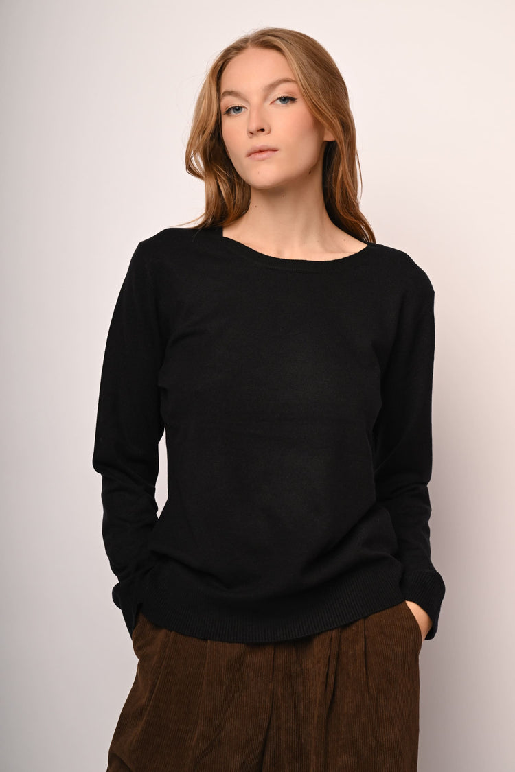 Pull girocollo misto lana