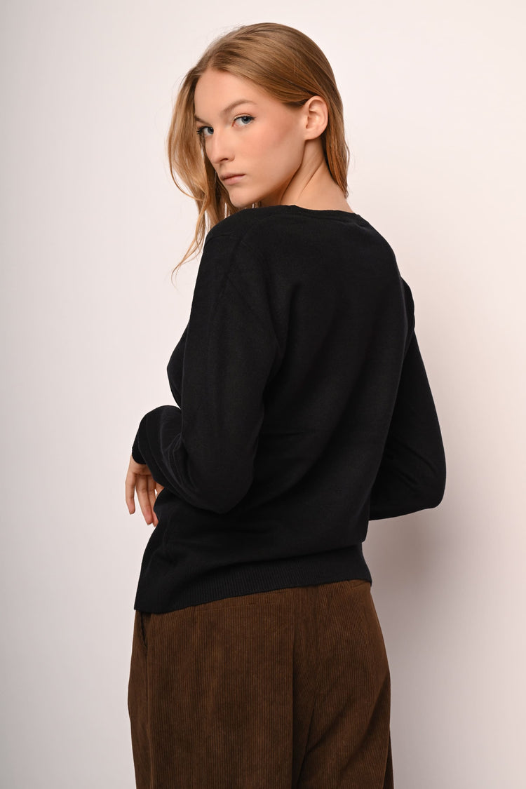 Pull girocollo misto lana