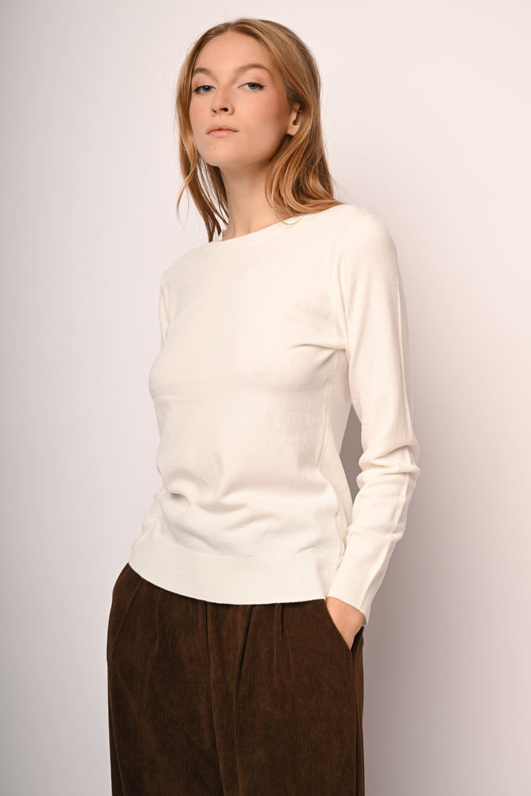 Pull girocollo misto lana