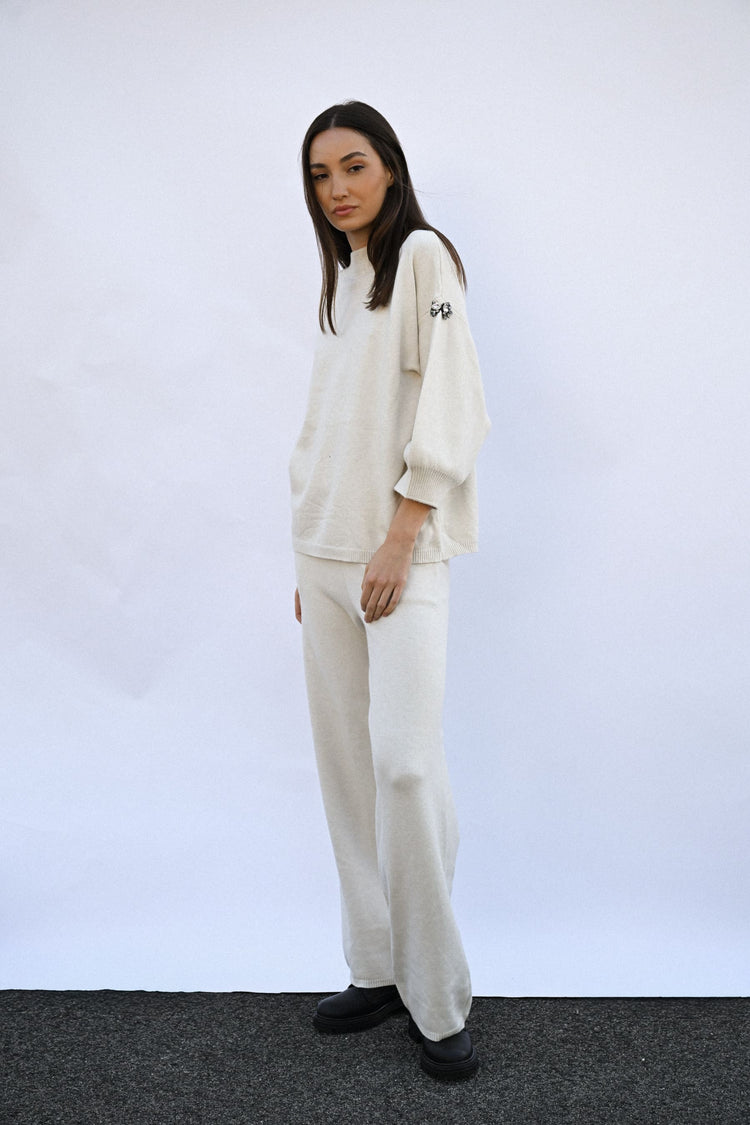 Pantaloni palazzo in maglia